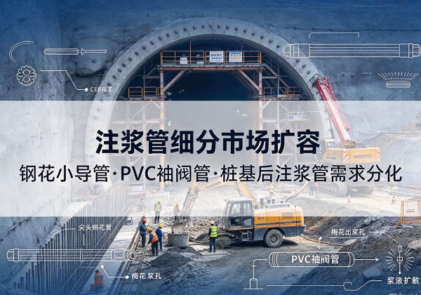 元江注浆管细分市场扩容，隧道钢花小导管、PVC 袖阀管、桩基后注浆管需求分化